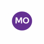 About purple circle with bold mo initials